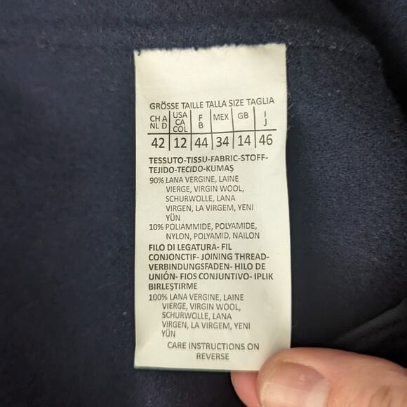 Weekend Max Mara Usuale Double-Breasted Wool-Blend Coat in Navy, Size 12 - Picture 11 of 11